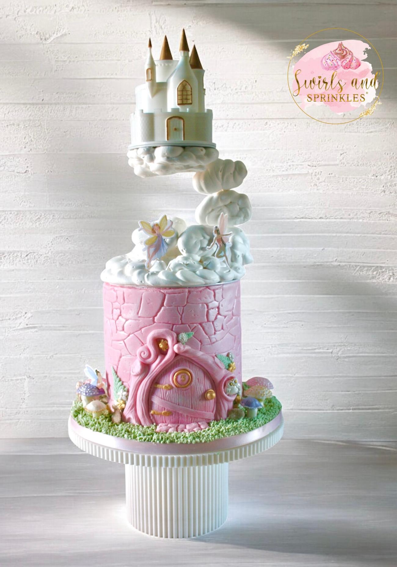 Castle in the clouds cake fairy cake